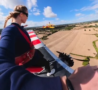 Sydney Sweeney takes on Tom Cruise with death-defying Airplane stunt
