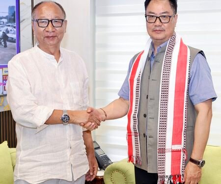 Manipur CM meets Union Minister Kiren Rijiju, discusses issues concerning state