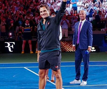 ‘It’s great to be back in New York’: Federer returns to US Open for memorable exhibition night