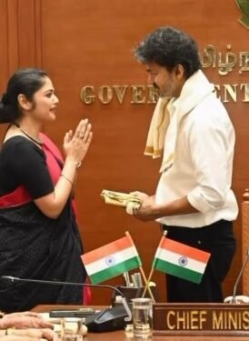 TMC rebel MP Saayoni Ghosh meets Tamil Nadu Chief Minister Vijay