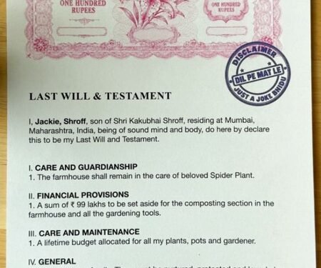 Jackie Shroff shares funny ‘Last Will’ dedicated to his plants