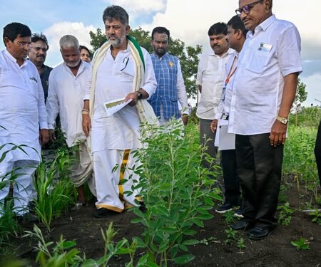 ‘Crops have failed’: Karnataka CM Shivakumar conducts drought survey in Bagalkot