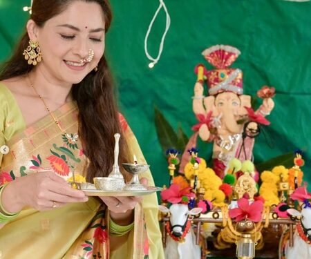 Sonalee Kulkarni talks about family’s eight-year Ganpati tradition, shares this year’s farmer-themed idol