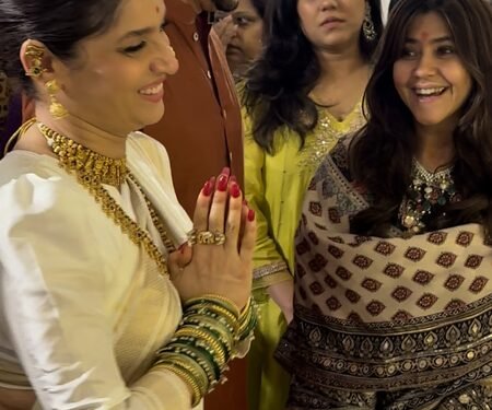Ankita Lokhande explains Ekta Kapoor the significance of Gauri Poojan during Ganesh Chaturthi