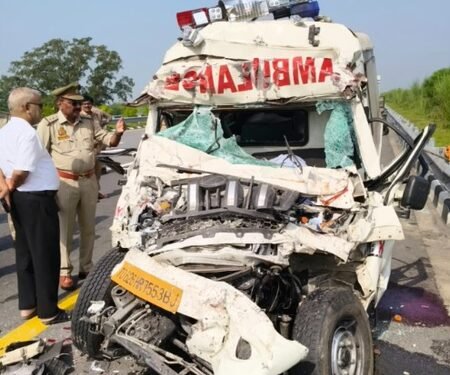 Four killed as ambulance carrying soldier’s remains crashes into truck in UP