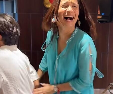 Ankita Lokhande dances with Arjun Bijlani’s son Ayaan, he shies away and runs off mid-dance