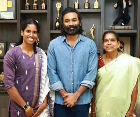 Dhanush meets TN athlete Vithya Ramraj in person; congratulates her for doing nation proud at Asian Games