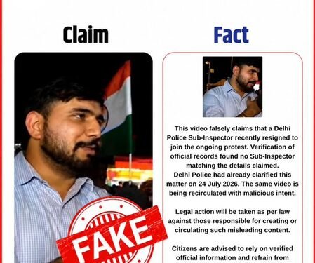 Delhi Police debunk social media video of ‘Sub-Inspector’ who quit to join CJP protest