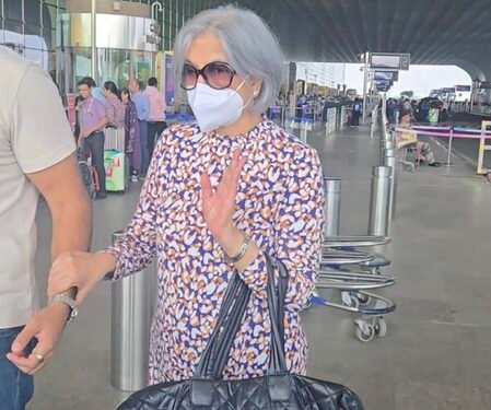 Zeenat Aman spotted at airport wearing a mask, keeps interaction short with paparazzi