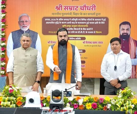 Samrat Choudhary flags off bike rally in Patna; transfers Rs 112.52 crore to flood-hit farmers