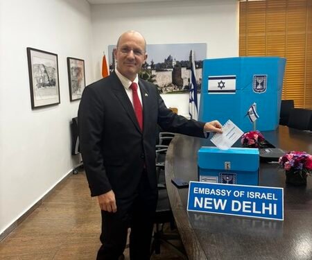 Israeli diplomats cast votes in Indian missions ahead of Oct 27 general elections back home
