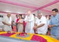 Gujarat: HM Amit Shah lays foundation for 81-foot Shiva statue at temple during Navratri