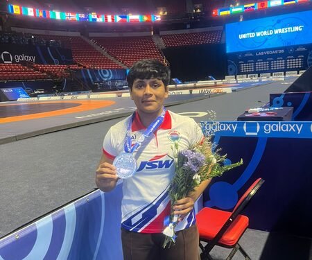 Amruta Pujari wins silver in women’s 72kg in Under-23 Wrestling World Championship