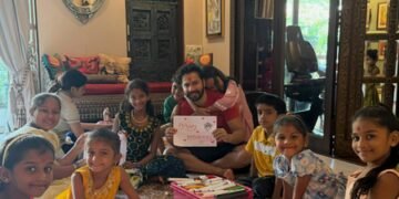 Varun Dhawan performs ‘Kanya Pujan’ on Durga Ashtami during Navratri with Kanjak girls