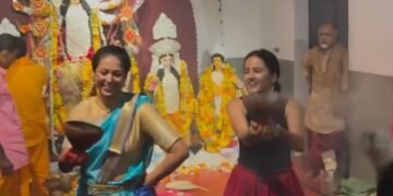Lisa Ray witnesses Bengali community’s beautiful ‘Pujo Bari’ in Goa with her twin daughters