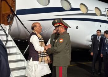 Defence Minister Rajnath Singh arrives in Tajikistan for SCO meeting