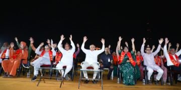 Gujarat CM leads Ravana Dahan ceremony in Ahmedabad
