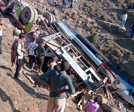 Nine injured as bus rolls down into gorge in J&K’s Udhampur