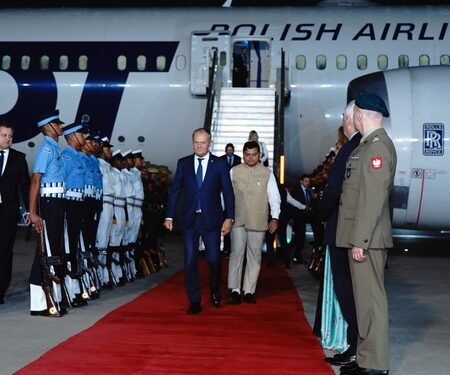 Polish PM Donald Tusk arrives in Delhi for three-day visit