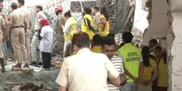 Two dead as building slabs collapse in Delhi’s Harsh Vihar