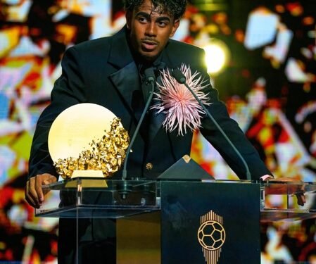 Ballon d’Or: Lamine Yamal wins young talent of the year award for third consecutive year
