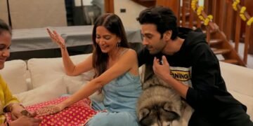 Pulkit Samrat adores birthday girl Kriti Kharbanda as she gets her Karwa Chauth Mehehdi done