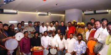 Devi Sri Prasad records title song of Yellamma with 100 folk rhythm artistes from all over India