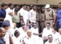 HD Kumaraswamy Stages Protest at Bengaluru Police Commissioner’s Office, Seeks Arrest of Key Accused